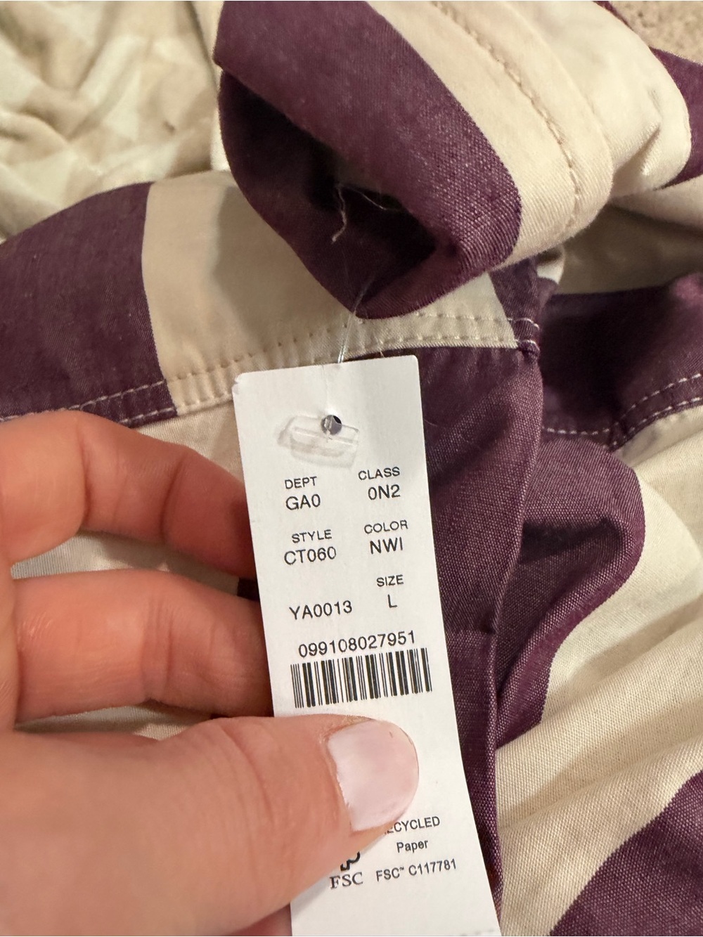 J crew Étienne oversized shirt in striped cotton poplin natural wine - Picture 4 of 4